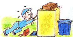 メーターボックスの上にあるものを除く検針員のイラストイメージ