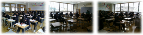 3年生の実力テストの様子