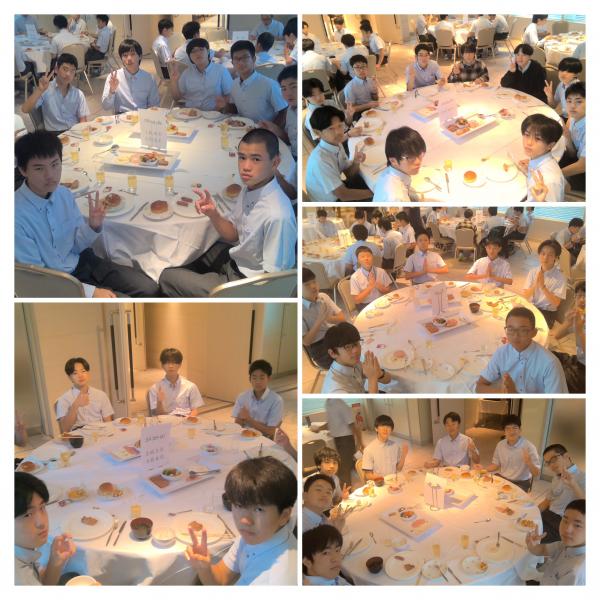 【修学旅行(8)】最終日の朝！全員元気に朝食をとっています１