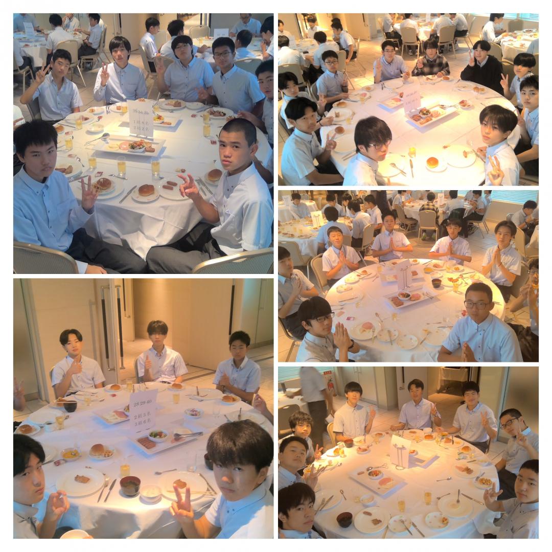 【修学旅行(8)】最終日の朝！全員元気に朝食をとっています１